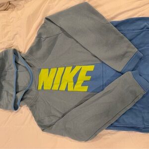 Nike Kids Blue and Gray Hoodie